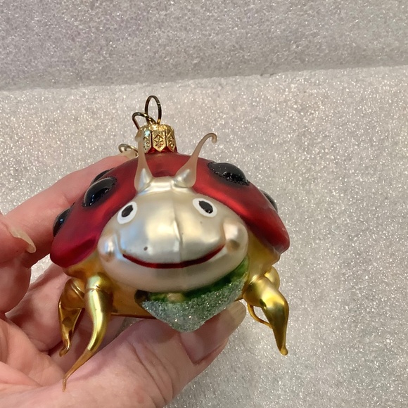 Large Ladybug Christmas Ornament Blown Glass Vintage - Picture 6 of 9